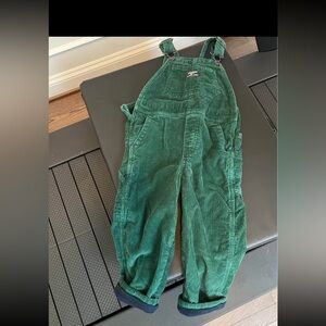 4T boys green heavy lined overalls